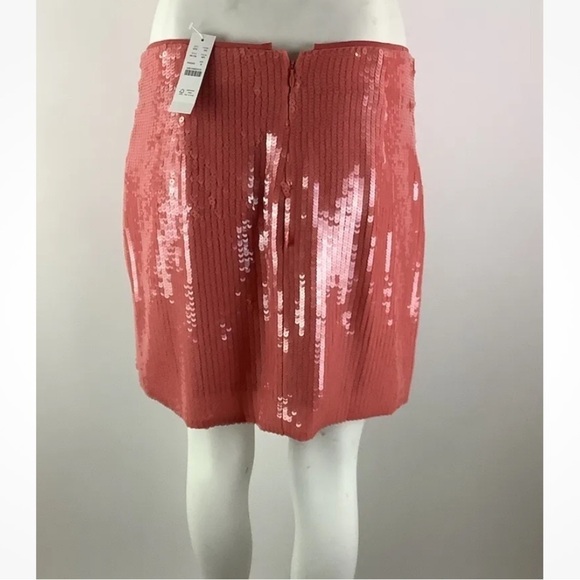 NWT J Crew Collection Sz 8 The Sequin Mini Skirt In Pink Polyester Cocktail - Picture 4 of 7
